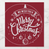 メリー赤と白クリスマス ワインラベル (シングルラベル)