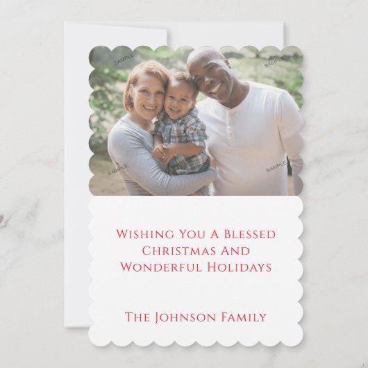 メリー赤と白スクリスフ独身のォトカード (裏面)