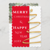 メリー赤と白スクリスフ独身のォトカード (正面/裏面)