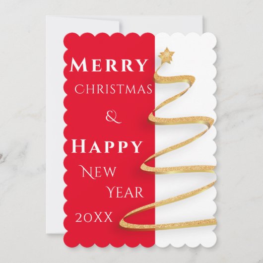 メリー赤と白スクリスフ独身のォトカード (正面)