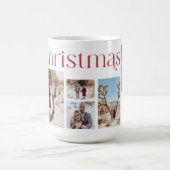 メリー赤と白スクリスマモダンス型写真 コーヒーマグカップ (中央)