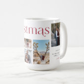 メリー赤と白スクリスマモダンス型写真 コーヒーマグカップ (正面右)