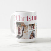 メリー赤と白スクリスマモダンス型写真 コーヒーマグカップ (正面左)