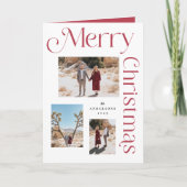 メリー赤と白スクリスマモダンス型写真 シーズンカード (正面)