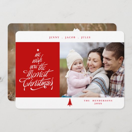 メリー赤と白写真 シーズンカード (正面/裏面)