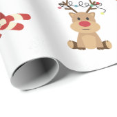 メリー赤と白図解入りの、写真付きのクリスマス ラッピングペーパー (ロールコーナー)