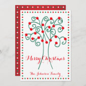 メリー赤と白・クリスマスツリー シーズンカード (正面/裏面)