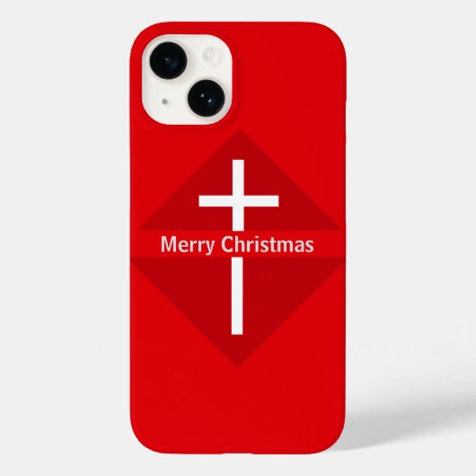 メリー赤と白・クリスマス・クリスチャン・クロス Case-Mate iPhoneケース (裏面)