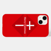 メリー赤と白・クリスマス・クリスチャン・クロス Case-Mate iPhoneケース (裏面 (横))