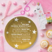 メリー違うクリスマスの言語を持つ星 ペーパープレート (パーティー)