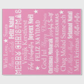 メリー違うスクリスマスピンクの言語 ラッピングペーパー (フラット)