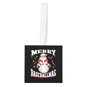 メリー野球おもしろいサンタ キューブオーナメント (正面)