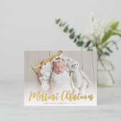 メリー金ゴールド箔誕生発表 箔シーズンポストカード (立ち正面)