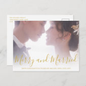 メリー金ゴールド結婚したの新婚エレガント シーズンポストカード (正面/裏面)