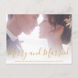 メリー金ゴールド結婚したの新婚エレガント シーズンポストカード