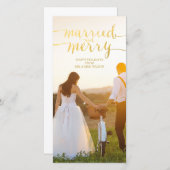 メリー金ゴールド結婚した休日写真カード シーズンカード (正面/裏面)