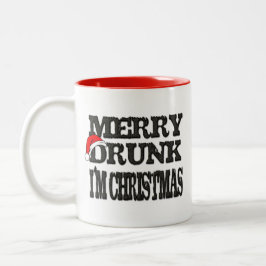 メリー飲クリスマス笑わされるだ ツートーンマグカップ