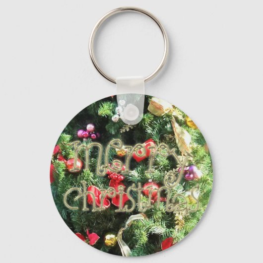 メリー飾スのクリスマスツリーのキーチェーン キーホルダー (正面)