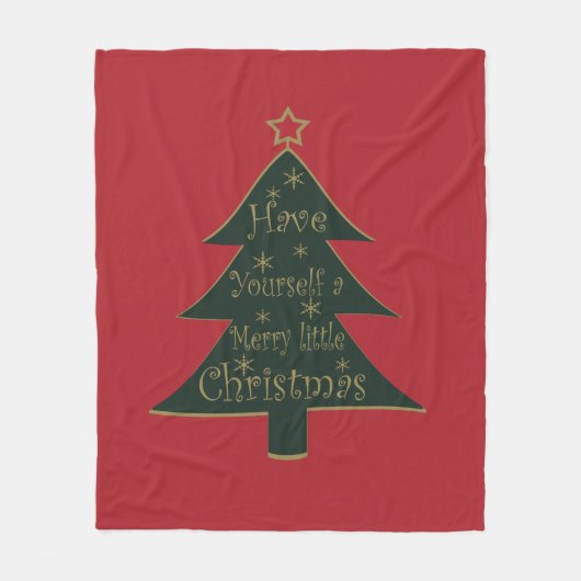 メリー飾スクリスマツ フリースブランケット (正面)