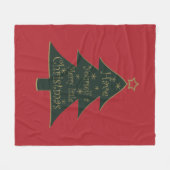 メリー飾スクリスマツ フリースブランケット (正面(横))