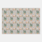 メリー魅力的クリスマスツリーズサンタソリ小人 ラッピングペーパーシート (正面3)