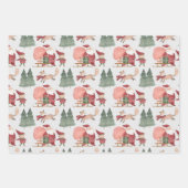 メリー魅力的クリスマスツリーズサンタソリ小人 ラッピングペーパーシート (正面2)