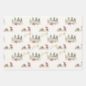メリー魅力的クリスマスツリーズサンタソリ小人 ラッピングペーパーシート (正面)