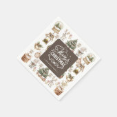 メリー魅力的パーソナライズされたクリスマス スタンダードカクテルナプキン (角)