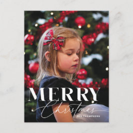 メリー魔法スクリプトSerifクリスマスポートレート写真 シーズンポストカード