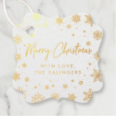 メリー魔法 |クリスマススノーフレークギフトラベル フェイバータグ (正面)