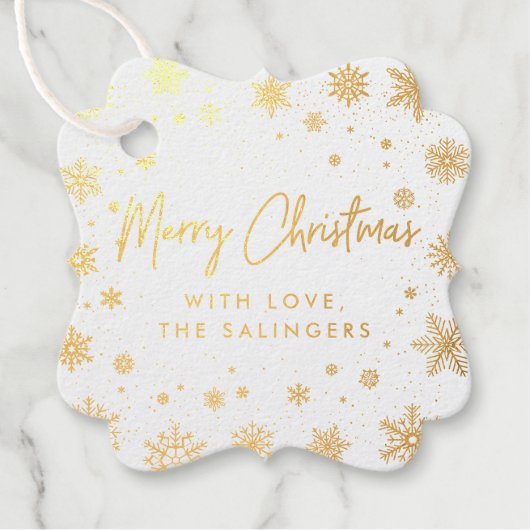 メリー魔法 |クリスマススノーフレークギフトラベル フェイバータグ (正面)