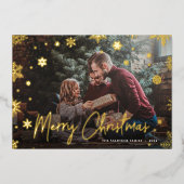 メリー魔法 |スノーフレーク・オーバーレイ・フォトクリスマス 箔シーズンカード (正面)