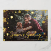 メリー魔法 |スノーフレーク・オーバーレイ・フォトクリスマス 箔シーズンカード (正面)