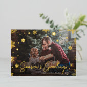 メリー魔法 |スノーフレーク・オーバーレイ・フォトクリスマス 箔シーズンカード (立ち正面)