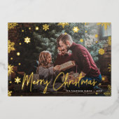 メリー魔法 |スノーフレーク・オーバーレイ・フォトクリスマス 箔シーズンカード (正面)