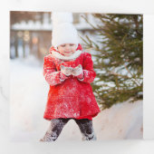 メリー魔法 |スノ素朴フレークの数々の写真 三つ折りクリスマスカード (内部最初)