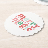 メリー魔法 – ホリカラフルデイタイポグラフィ ペーパーコースター (アングル)