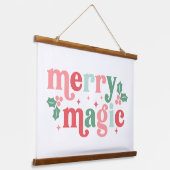 メリー魔法 – ホリカラフルデイタイポグラフィ 吊り下げ型タペストリー (傾斜あり)