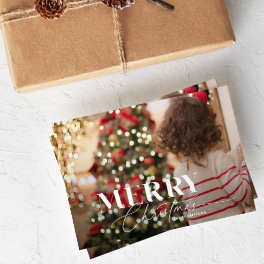 メリー魔法Script & Serifクリスマスフォトカード シーズンカード