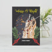 メリー鮮やかな赤いモダン聖降誕祭 シーズンカード (スタンド正面)