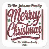 メリー鮮やかクリスマスのシール スクエアシール (正面)