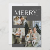 メリー3フォトコラージュモダングレイ シーズンカード (正面)