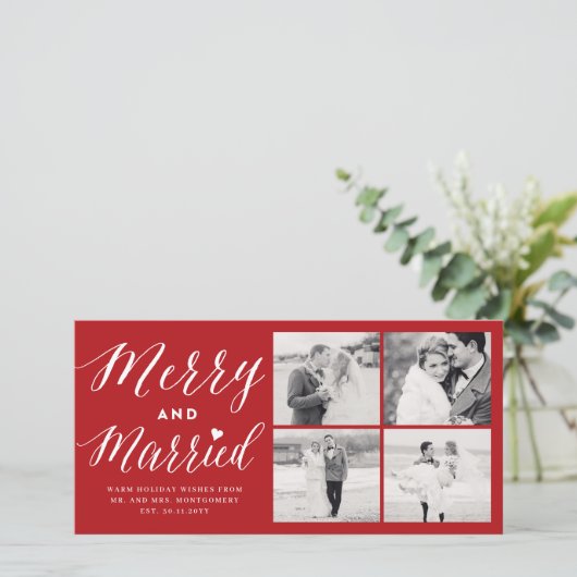 メリー4結婚した枚の写真モダン結婚の シーズンカード (スタンド正面)