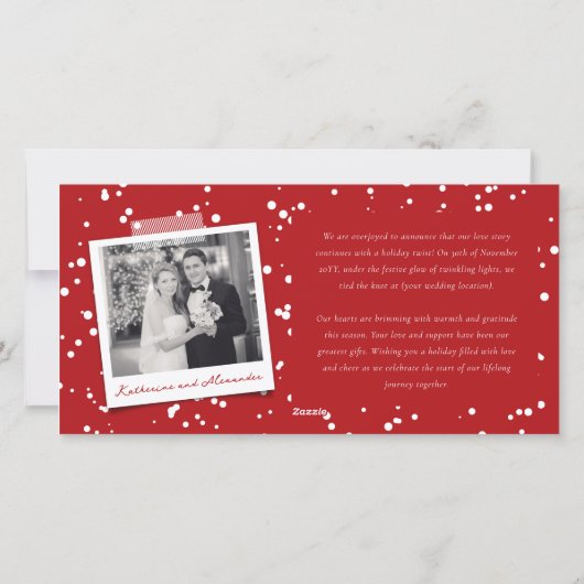 メリー4結婚した枚の写真モダン結婚の シーズンカード (裏面)