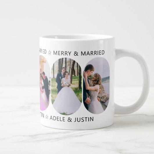 メリー6結婚した枚の写真の丸い菱形 ジャンボコーヒーマグカップ (右)
