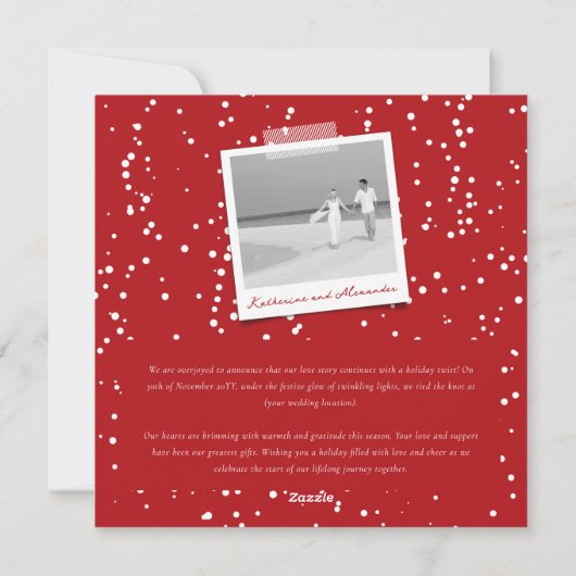 メリー8結婚した枚の写真のコラージュモダン結婚の シーズンカード (裏面)