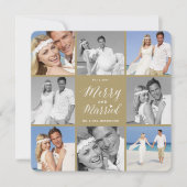メリー8結婚した枚の写真のコラージュモダン結婚の シーズンカード (正面)