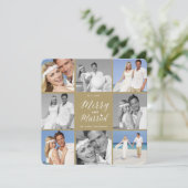 メリー8結婚した枚の写真のコラージュモダン結婚の シーズンカード (スタンド正面)