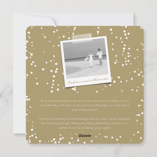 メリー8結婚した枚の写真のコラージュモダン結婚の シーズンカード (裏面)