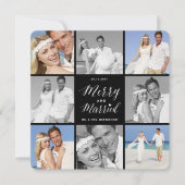 メリー8結婚した枚の写真のコラージュモダン結婚の シーズンカード (正面)